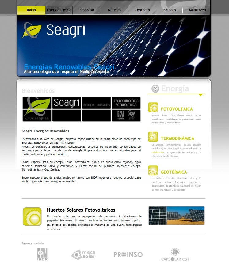 Diseño de Páginas web en Castilla y León: Seagri Renovables