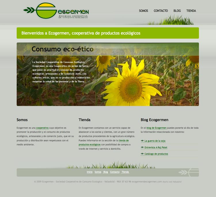 Diseño web Valladolid: Ecogermen Sociedad Cooperativa de Consumo Ecológico