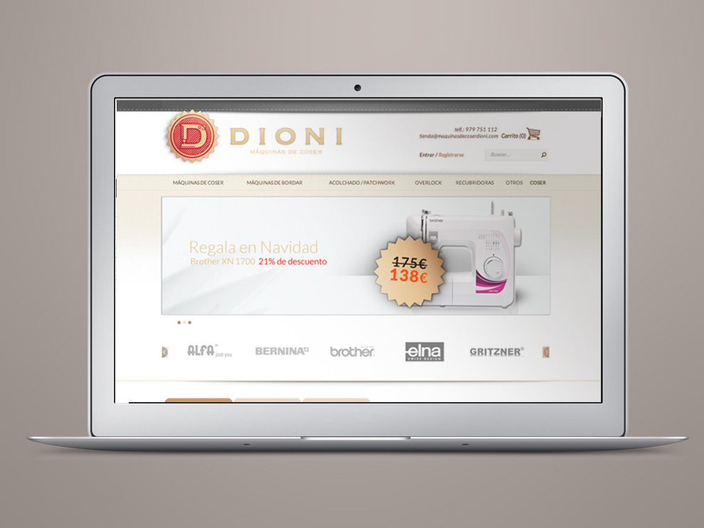 Diseño tienda online Palencia para Dioni